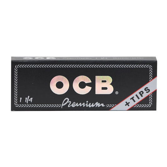 OCB Premium Rolling Papers + Tips [1-1/4"] 24ct - wholesale Smoke Shop
