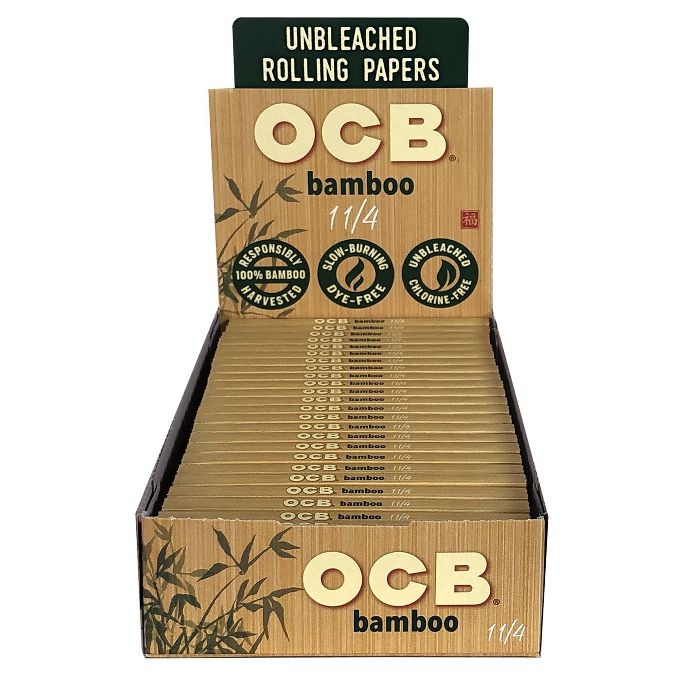OCB Bamboo Rolling Papers [1-1/4"] 24ct - wholesale Smoke Shop