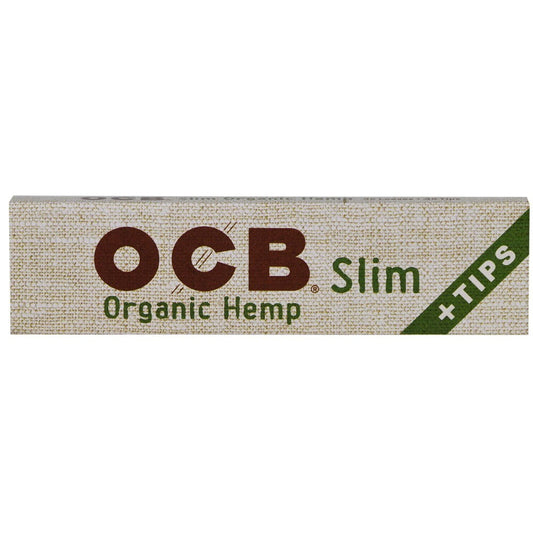 OCB Organic Hemp Rolling Papers + Tips [King Size Slim] 24ct - wholesale Smoke Shop