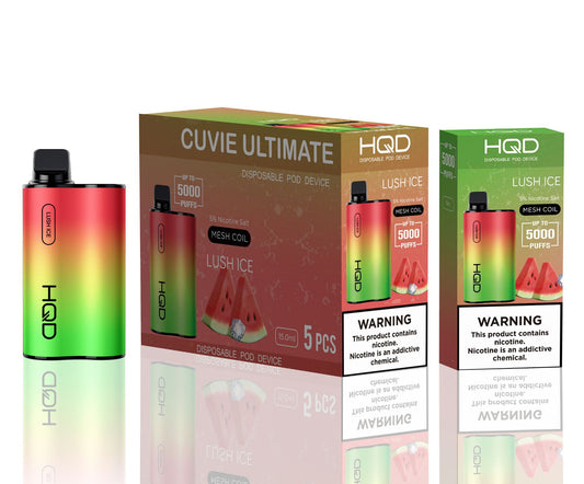 HQD Cuvie Unlimited LUSH ICE 5000 puff Box of 5 - wholesale Smoke Shop