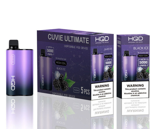 HQD Cuvie Unlimited BLACK ICE 5000 puff Box of 5 - wholesale Smoke Shop