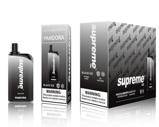 SUPREME PANDORA  - Black Ice [5500 Puffs] 5pcs - wholesale Smoke Shop