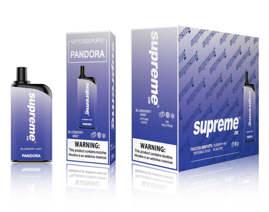 SUPREME PANDORA  - Blueberry Mint [5500 Puffs] 5pcs - wholesale Smoke Shop